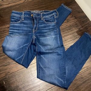 Blue straight leg jeans